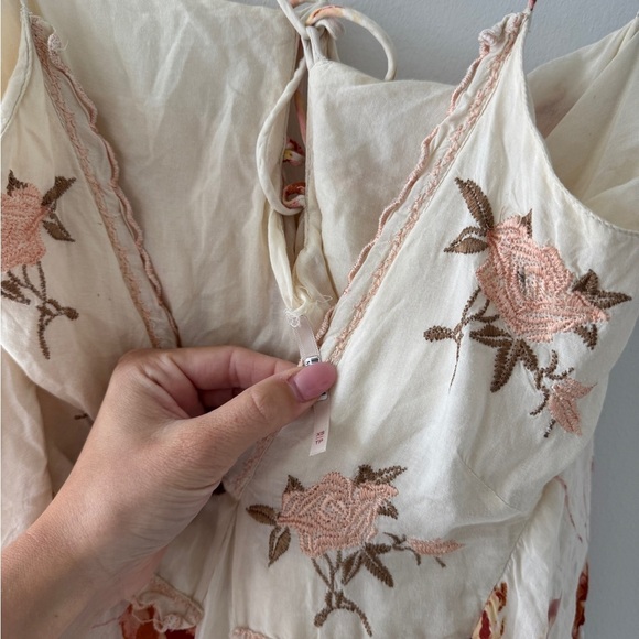 FREE PEOPLE Audrey Embroidered Maxi Dress in Ivory XS - Picture 12 of 16